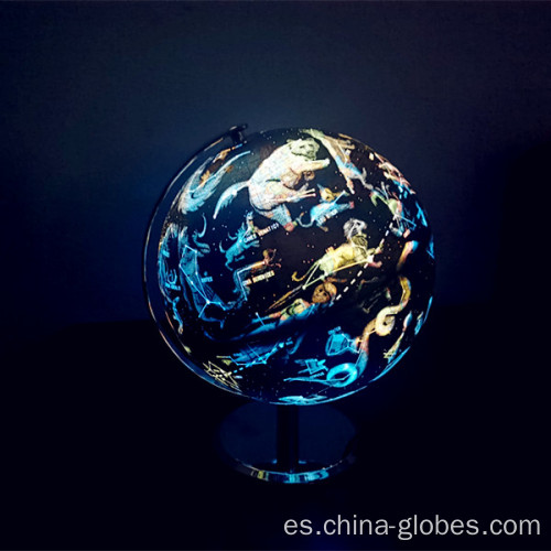 Lámpara de globo terráqueo iluminada con constelaciones